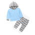 Striped Hooded Sweatshirt And Pants Outfit (2 Colors)